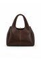 Rika Brown Zipper Detailed Women's Hand & Shoulder Bag