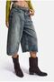 Women's Denim Color 4W6-31 Baggy Bermuda Icon Detailed Design Shorts - 3