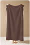 Minimal Plain Brown Single Color Patterned 70X150 Beach Towel - Digital Printed Fade-Resistant Bath Towel - 4