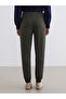 Khaki Elastic Waist Women's Jogger Sweatpants - 4