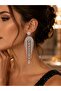 Vip Premium Silver Color Zircon Stone Dangle Evening Dress Earrings |   Sparkling Special Design Wedding and Evening Jewelry - 2
