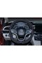 Microfiber Leather Car Medium Steering Wheel Cover (14.5''-15'',Black Dark Blue) - 3