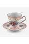 Flores Gold Decorated Floral Pink Porcelain Coffee Cup Set 100 ml - 4
