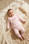 Baby Girl Ruffled Heart Embroidered 2-Piece Set - 100% Cotton Salmon Sweatshirt and Patterned Leggings Combination - 3