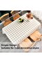Thick cotton-linen tablecloth, checkered pattern, rectangular tables, kitchens, dining rooms, tabletops, (beige, 135 x 180 cm) - 4