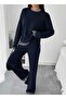 Slit Sweater Pants Top-Bottom Set - 4