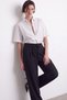 Women's Wide Leg Pants Vronica Black – Elastic Waist, Lace-Up, Flowy Cut