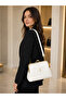 Women's White 4-Compartment Lined Scholarship Handbag and Shoulder Bag - 4