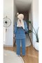 Women's Double Pocket Belted Tassel Detail Pants and Jeans Set - 5