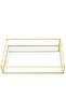 Glass Makeup Organizer Box, Elegant Open Tray Storage Display for Vanity Bathroom Hand Welded Brass