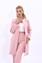 Zero Collar Plain Long Coat-Powder - 2