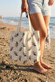Patterned Fabric Shoulder Beach Bag 1 Piece - 2