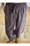 Md Brown Tensel Shalwar Trousers with Elastic Waist - 2