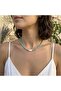 Turquoise Bead Necklace |   Handmade Necklace with Artificial Pearl Detail - 3