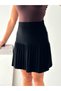 Women's Elastic Waist Knitwear Pleated Skirt Standard Size Sml Compatible Length 50 cm - 2