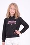 Girl's Printed Kangaroo Pocket Long Sleeve Hooded Sweatshirt - 3