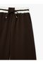 High Waist Lace-Up Wide Leg Trousers with Pockets and Striped Tape Detail - 7