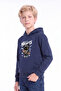 Boy's Printed Kangaroo Pocket Long Sleeve Hooded Sweatshirt