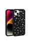 iPhone 13 Case Glittery Diamond Stone Camera Raised Silicone - 5