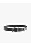 Embroidered Metal Buckle Faux Leather Belt - 2