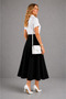 Scuba Fabric Flat Skirt with Elastic Waist - 2