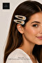 Silver Gray Acrylic Transparent Side Hair Clips - Set of 2 - 3