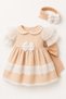 Lace Detail Special Design Baby Girl Children's Evening Dress Hair Band Mevlüt Birthday Set 7029 - 8