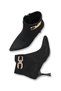 Elara Alba Women's Pointed Toe Heeled Boots 0012507 Black Suede - 6