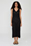 Women's Ecru V-Neck Lightly Textured Summer Strap Knit Dress