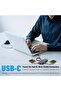 موزع USB بـ 7 منافذ، موزع USB 3.0 متعدد المنافذ مع منافذ الطاقة/البيانات وإضاءة، كابل بطول 3.9 قدم - 5