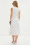 Polka Dot Draped Waist Midi Dress - 8