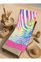 Colorful Zebra Wave Patterned 70X150 Beach Towel - Digital Printed Bath Towel - 5
