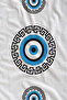 White Turquoise Evil Eye Bead Patterned 70X150 Beach Towel - Digital Printed Fade-Resistant Bath Towel - 2