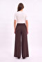 High Waisted Wide Leg Brown Trousers 0289 - 3