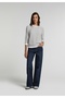 Regular Fit Round Neck Striped Women's Brown ¾ Sleeve T-Shirt - 3