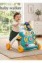 2 in 1 Baby Sit to Stand Learning Walker, Portable Educational Activity Table with Removable Play Panel for Toddlers