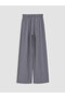 Özmarka New Season Anthracite Wide Leg Women's Trousers with Elastic Waist - 6