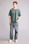 100% Cotton Boxy Fit Printed Waffle T-Shirt H3526Ax26Sp - 2