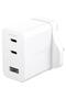 Panzerglass - Empower - Wall Charger - Grand Prix - High-Speed Multiple Charger - 70W - Uk - 2X USB-C + USB-A - Silver White