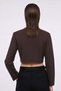 Women's crew neck gold button detailed knit cardigan - 6