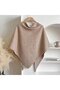 Women's knit scarf black wool/cashmere solid versatile. - 3