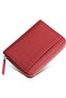 Women's zippered wallet genuine leather RFID slim compact.