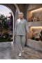 Women's Islamic Clothing Modal Fabric Crew Neck Tunic Top and Bottom Set - 2