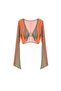 6901 Green Orange Patterned Crop - 3