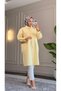6594 - Stylish Comfortable Sleeve Cuff and Pocket Stone Detailed Woven Soft Fabric Women's Poplin Shirt-Tunic - 2