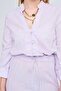 Women's Chinese Collar Solid Color Crop Shirt - 2