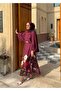 Lilien Tulip Patterned Skirt Set Plum - 2