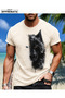 Giant Wolf Large Size Printed T-Shirt in Distinctive Colors