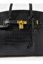 Dual Strap Handle Bag with Lock Accent - 4