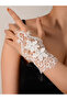 White lace and Rhinestone Details Ring Bracelet